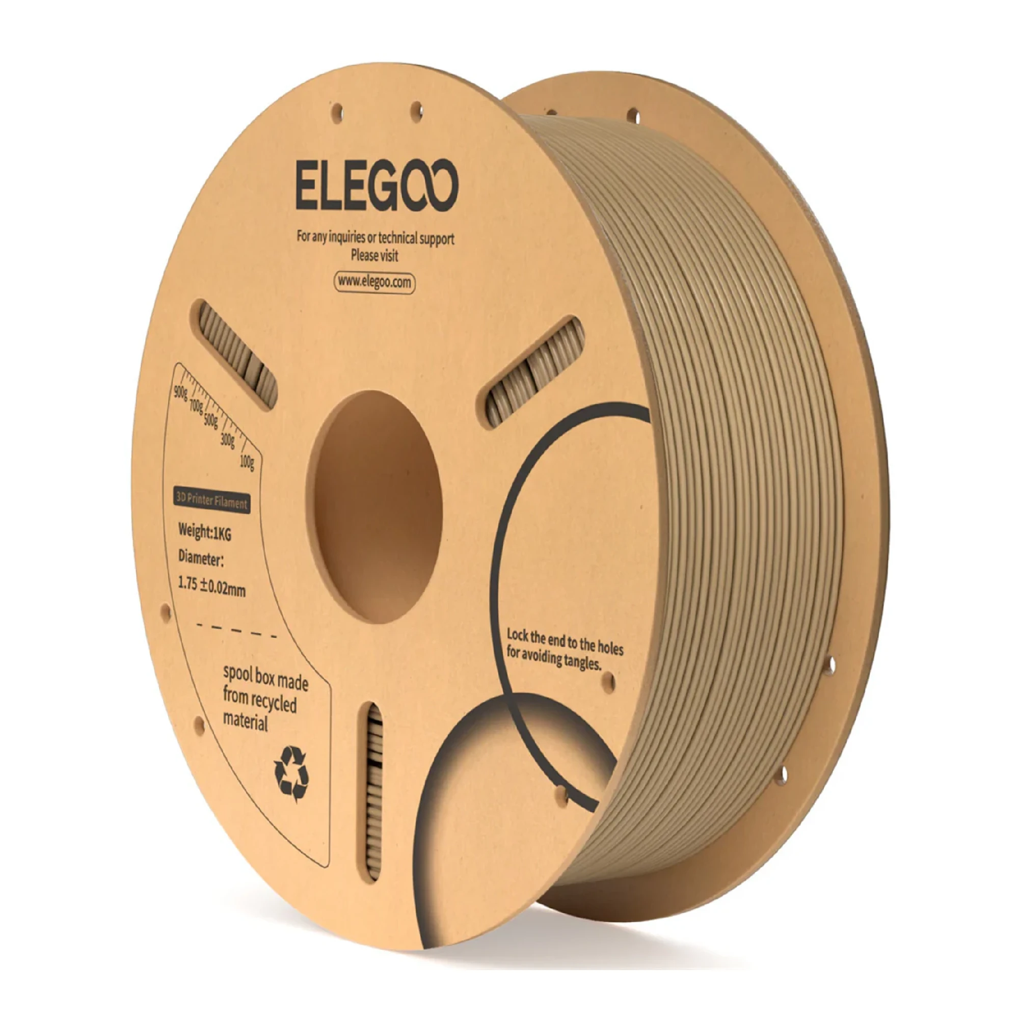 Купити PLA Filament (пластик) для 3D принтера ELEGOO 1кг, 1.75мм, деревина (50.203.0112) - фото 1