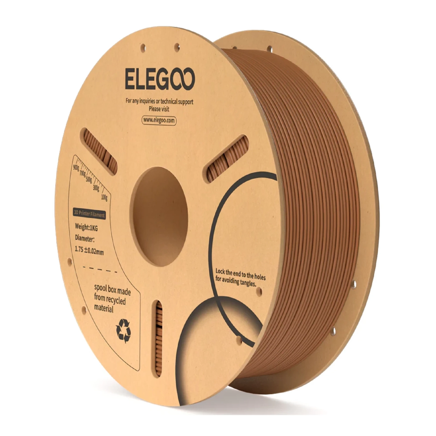 Купити PLA Filament (пластик) для 3D принтера ELEGOO 1кг, 1.75мм, коричневий (50.203.0167) - фото 1
