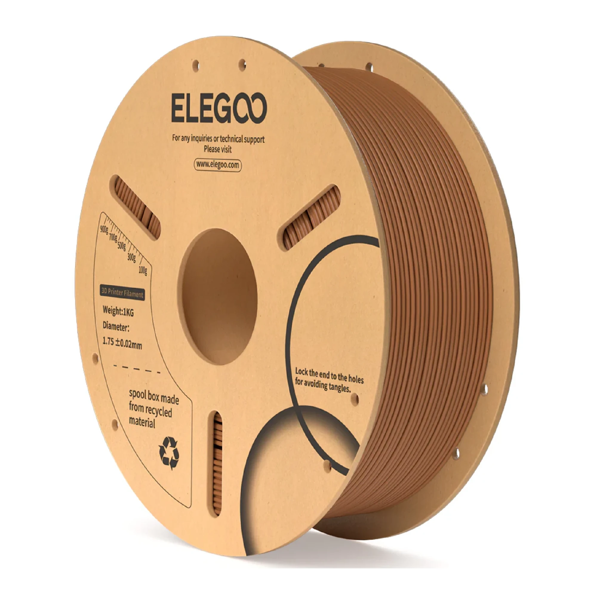 Купити PLA Filament (пластик) для 3D принтера ELEGOO 1кг, 1.75мм, коричневий (50.203.0167) - фото 1