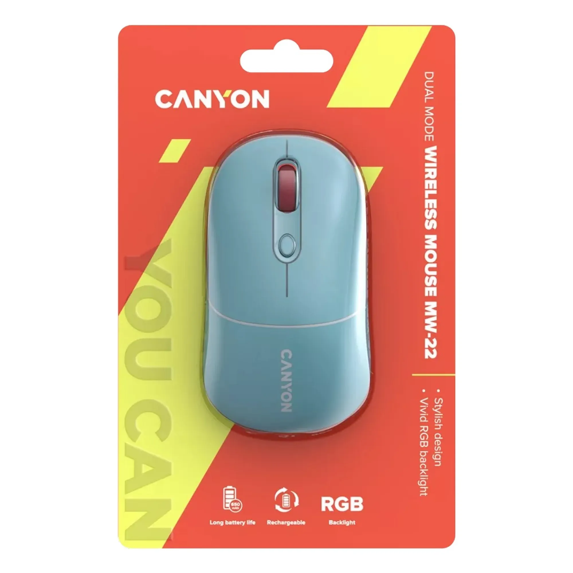 Купить Мышь Canyon MW-22 Dual Band RGB Wireless Dark Cyan (CNS-CMSW22DC) - фото 6