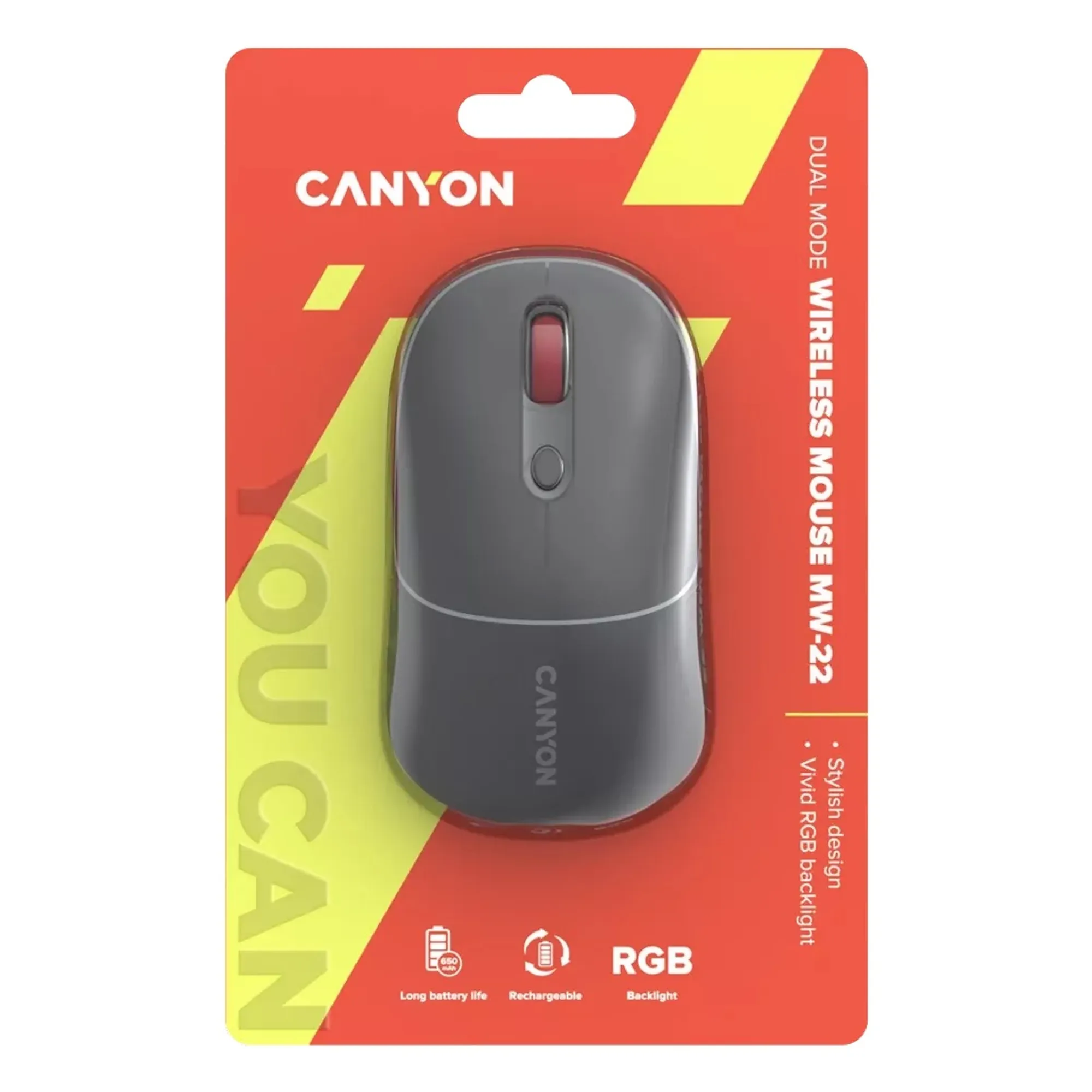 Купити Миша Canyon MW-22 Dual Band RGB Wireless Dark Grey (CNS-CMSW22DG) - фото 6