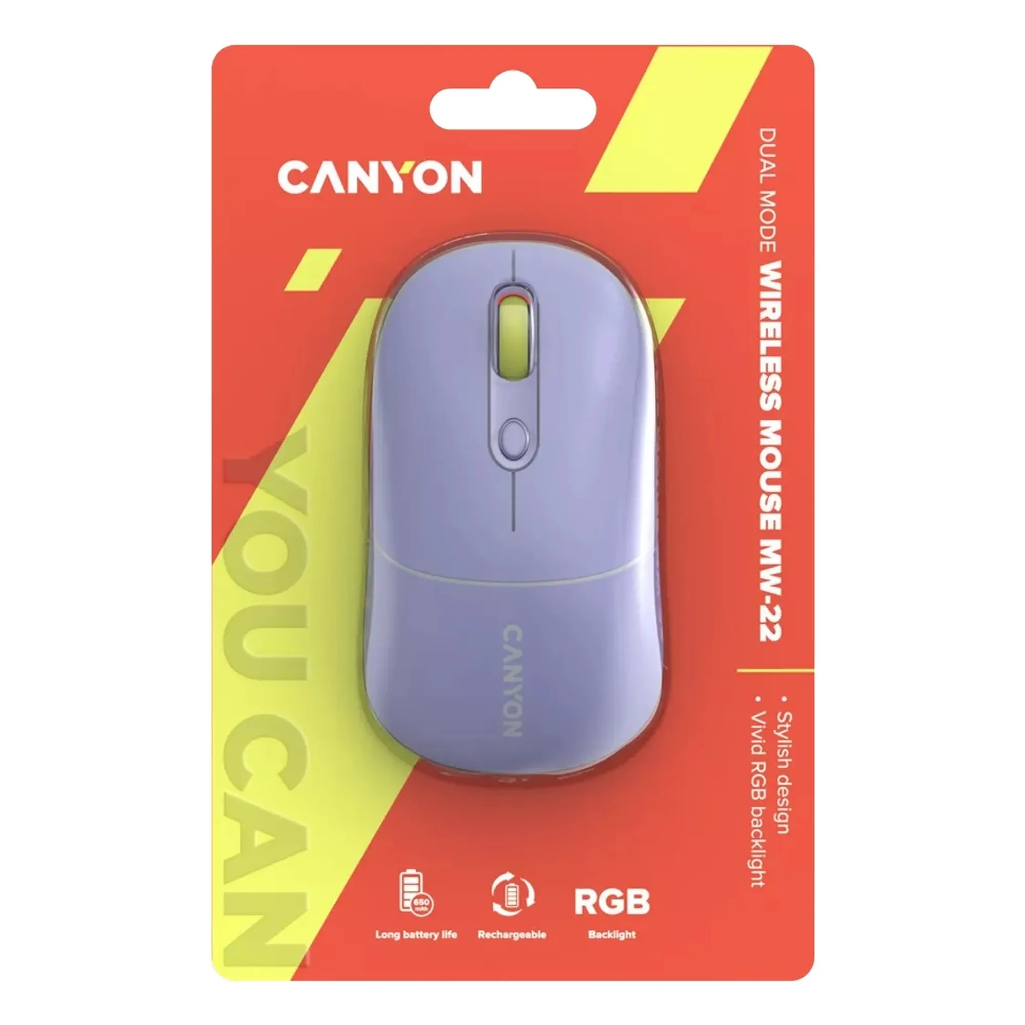 Купить Мышь Canyon MW-22 Dual Band RGB Wireless Mountain Lavender (CNS-CMSW22ML) - фото 6