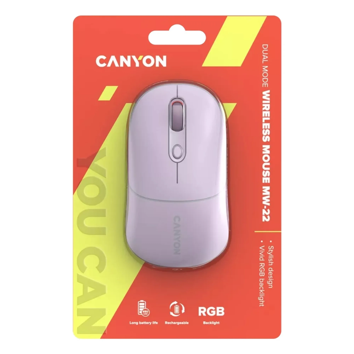 Купить Мышь Canyon MW-22 Dual Band RGB Wireless Pearl Rose (CNS-CMSW22PR) - фото 6