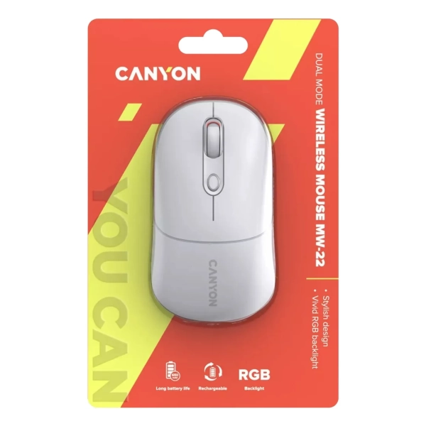 Купить Мышь Canyon MW-22 Dual Band RGB Wireless Snow White (CNS-CMSW22SW) - фото 6