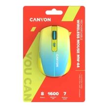 Купити Миша Canyon MW-44 LED Rechargeable Wireless/Bluetooth Yellow Blue (CNS-CMSW44UA) - фото 6