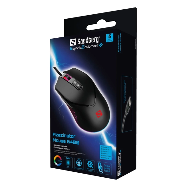 Купить Мышь Sandberg Azazinator RGB USB Black (640-20) - фото 5