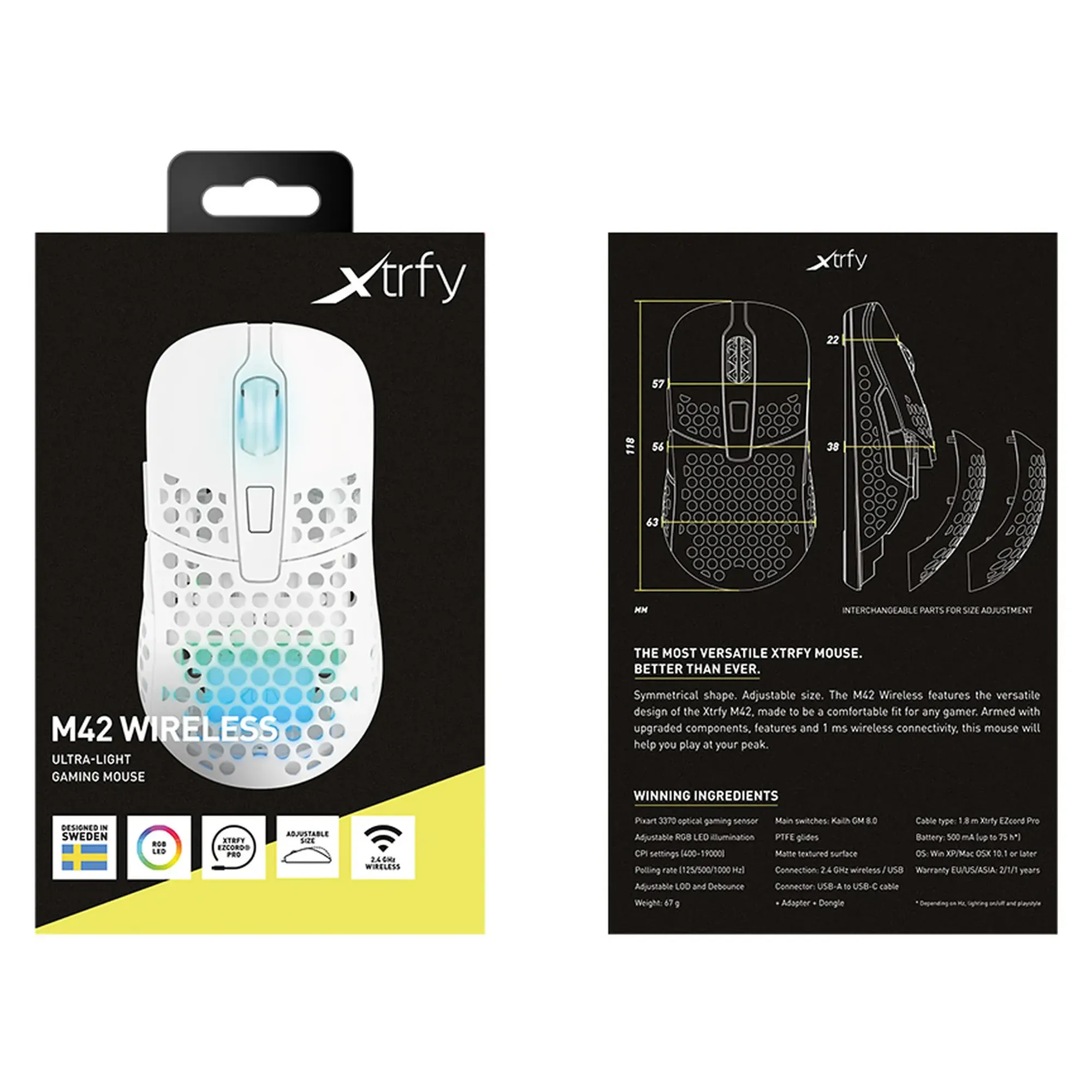 Купити Миша Xtrfy M42 RGB Wireless White (M42W-RGB-WHITE) - фото 9