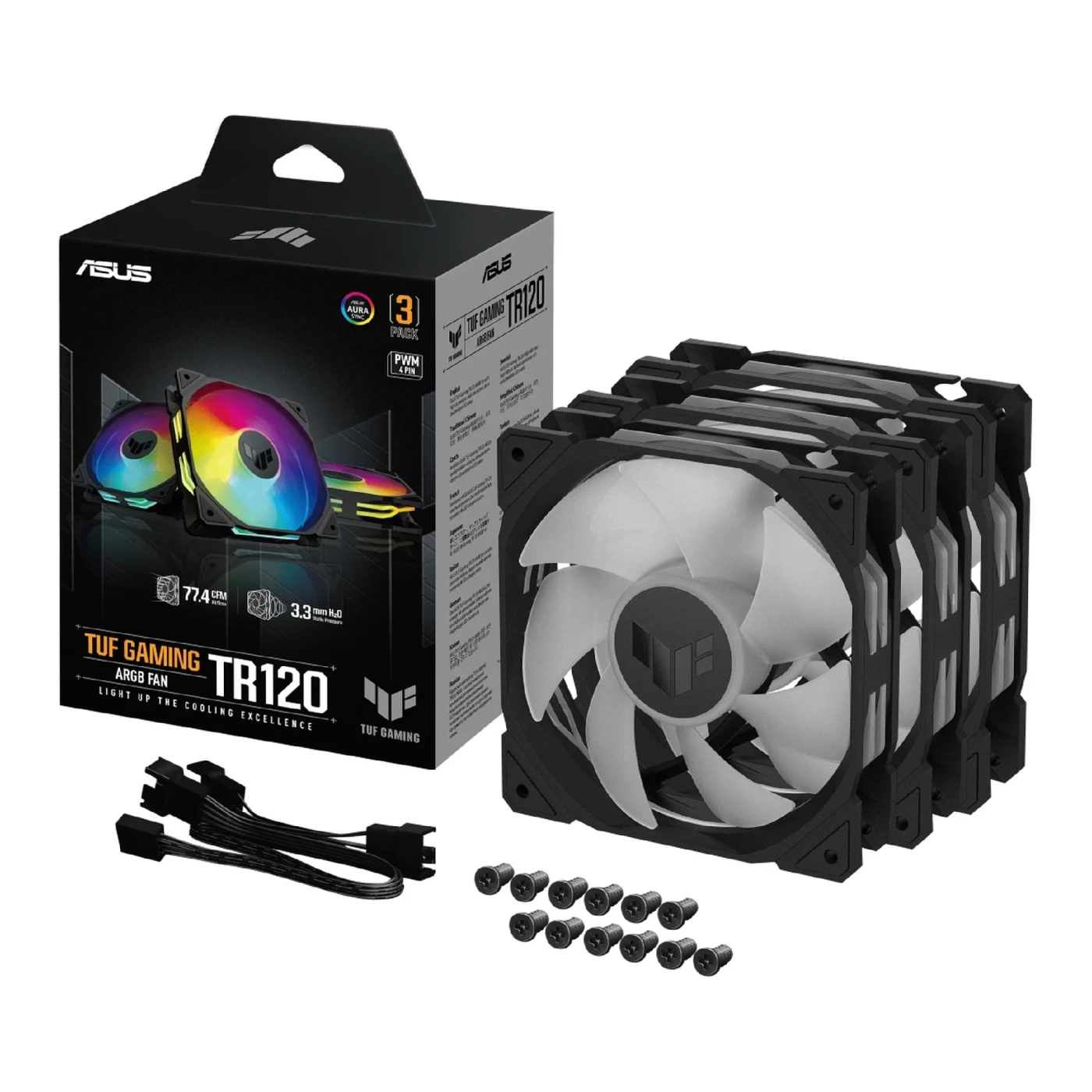 Купити Комплект вентиляторів ASUS TUF Gaming TR120 FAN ARGB Black 3in1 (90DA0090-B09020) - фото 8