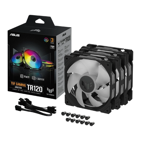 Купити Комплект вентиляторів ASUS TUF Gaming TR120 FAN ARGB Black 3in1 (90DA0090-B09020) - фото 8