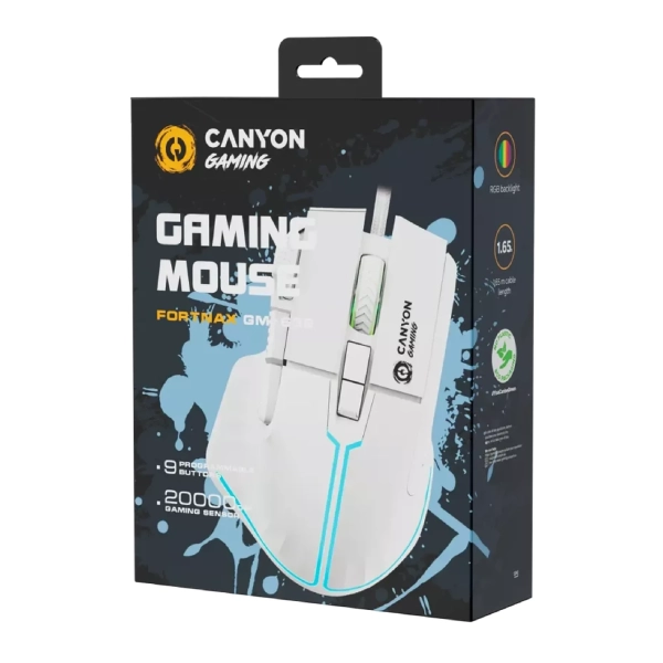Купити Мишка Canyon Fortnax GM-636 RGB USB White (CND-SGM636W) - фото 6