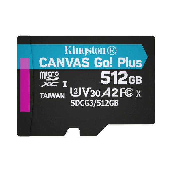 Купити Карта пам'яті Kingston 512GB microSDXC class 10 UHS-I/U3 Canvas Go Plus (SDCG3/512GBSP) - фото 2