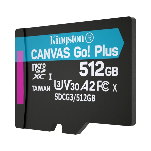 Купити Карта пам'яті Kingston 512GB microSDXC class 10 UHS-I/U3 Canvas Go Plus (SDCG3/512GBSP) - фото 3