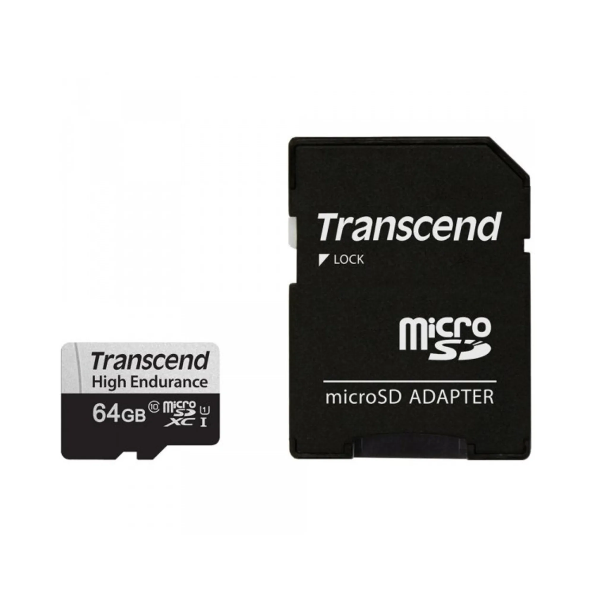 Купити Карта пам'яті Transcend microSD 64GB C10 UHS-I U1 High Endurance (85TB) (TS64GUSD350V) - фото 1