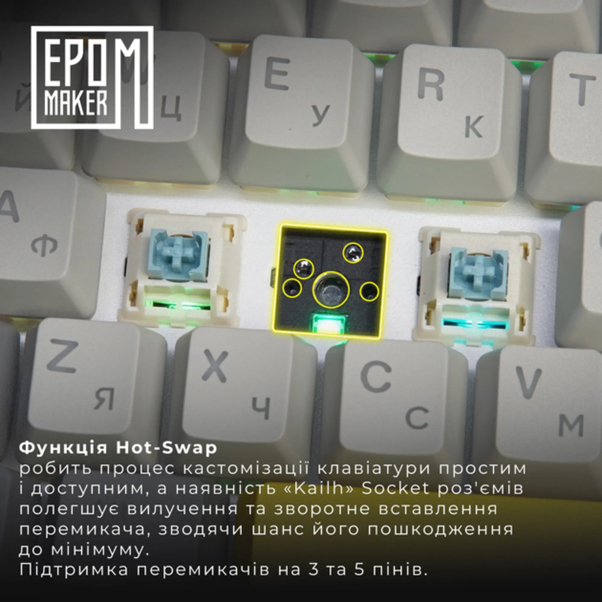 Купить Клавиатура EPOMAKER EK68 Budgerigar V2 Switch Hot-Swap RGB Black (EK68-B-BV2) - фото 2