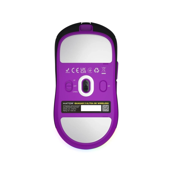 Купити Мишка Hator Quasar 3 Ultra 8K Wireless Black/Violet (HTM770) - фото 5
