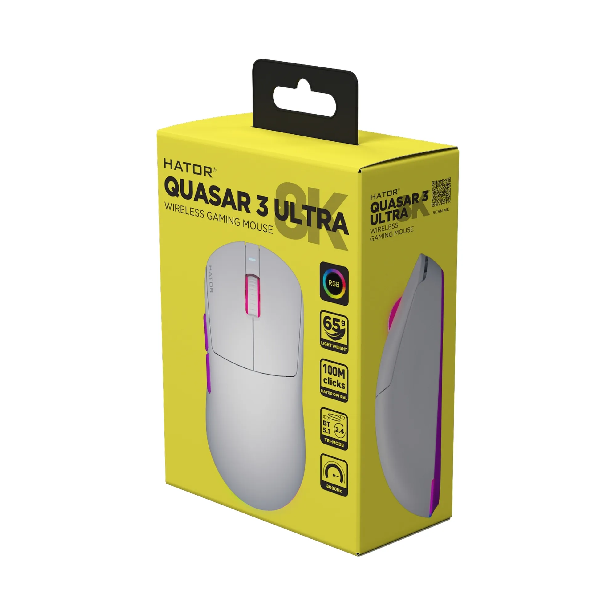 Купити Мишка Hator Quasar 3 Ultra 8K Wireless White/Violet (HTM771) - фото 6