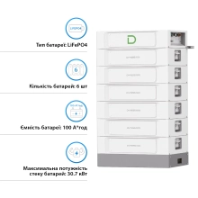 Купить Блок батарей Dyness STACK100-6 6xS51100  30.72kW 307.2V 100Ah LiFePO4 SBDU100 (STACK100-6-30.72kW) - фото 2