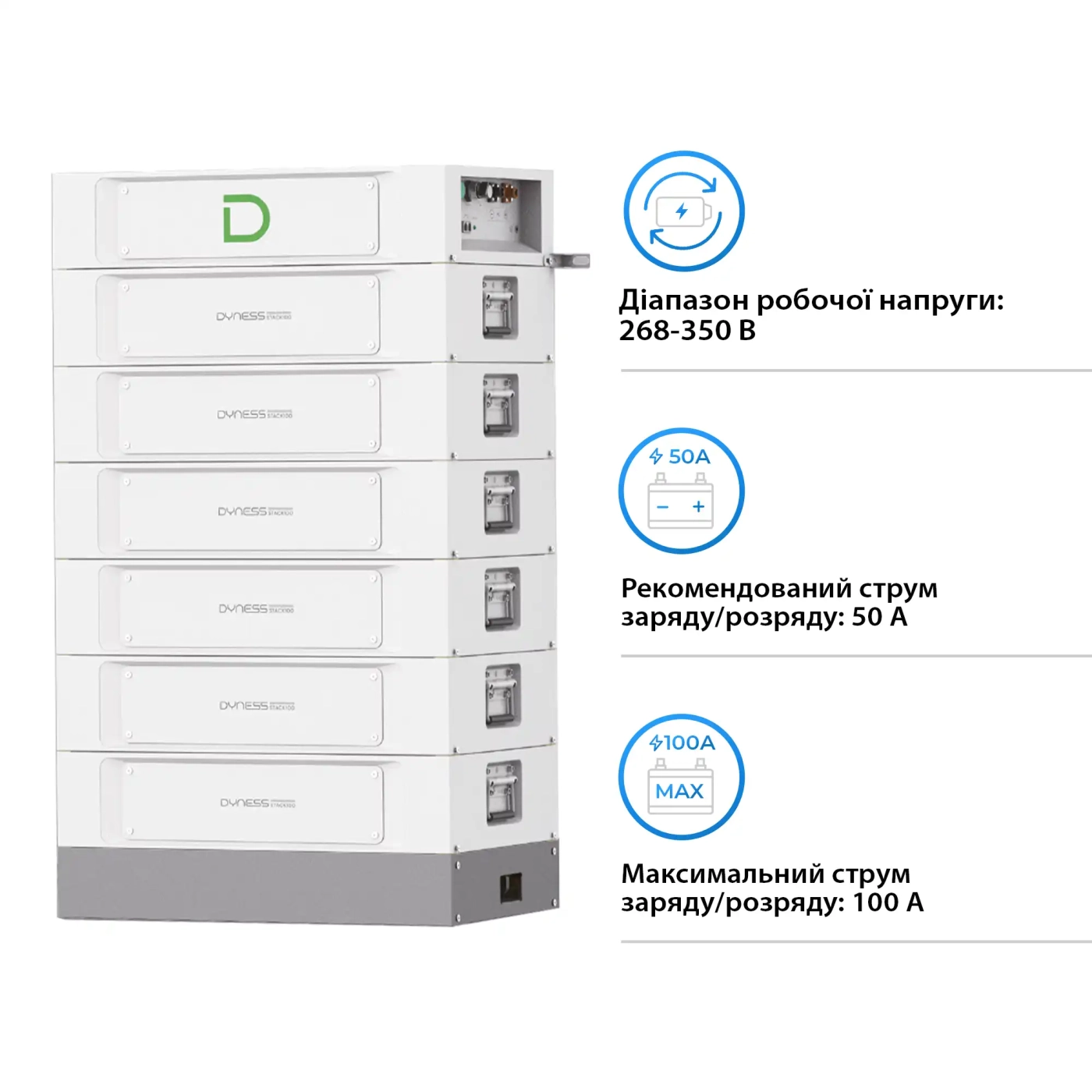 Купить Блок батарей Dyness STACK100-6 6xS51100  30.72kW 307.2V 100Ah LiFePO4 SBDU100 (STACK100-6-30.72kW) - фото 3