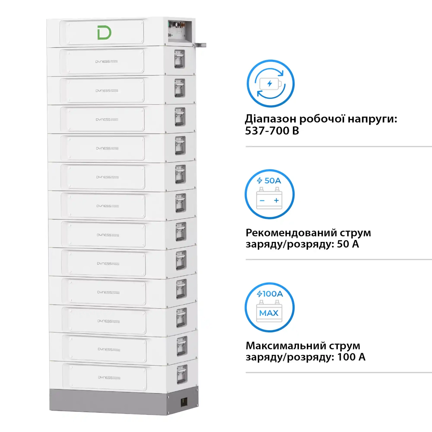 Купить Блок батарей Dyness STACK100-12 12xS51100 61.44kW 614.4V 100AhLiFePO4 SBDU100 (STACK100-12-61.44kW) - фото 3