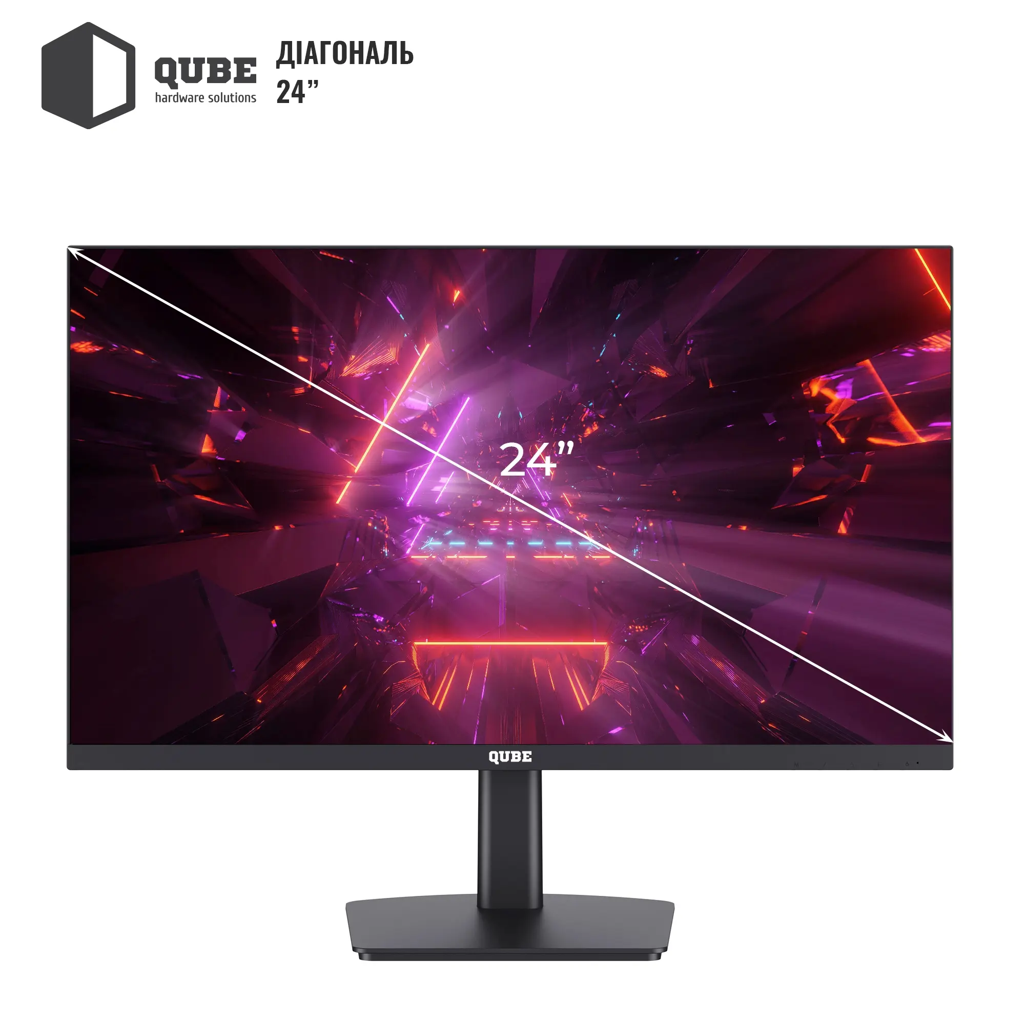 Купить Монитор 23.8" QUBE V24F100-IPS FHD 100Hz - фото 2