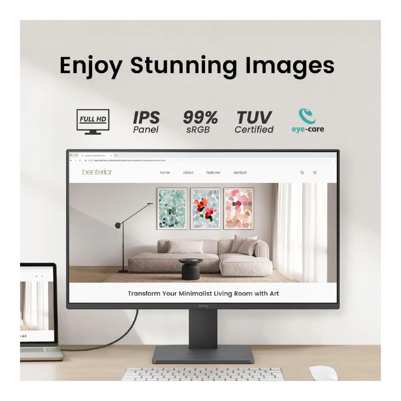 Купить Монитор 24" BenQ GW2491 (9H.LNELJ.LBE) - фото 5