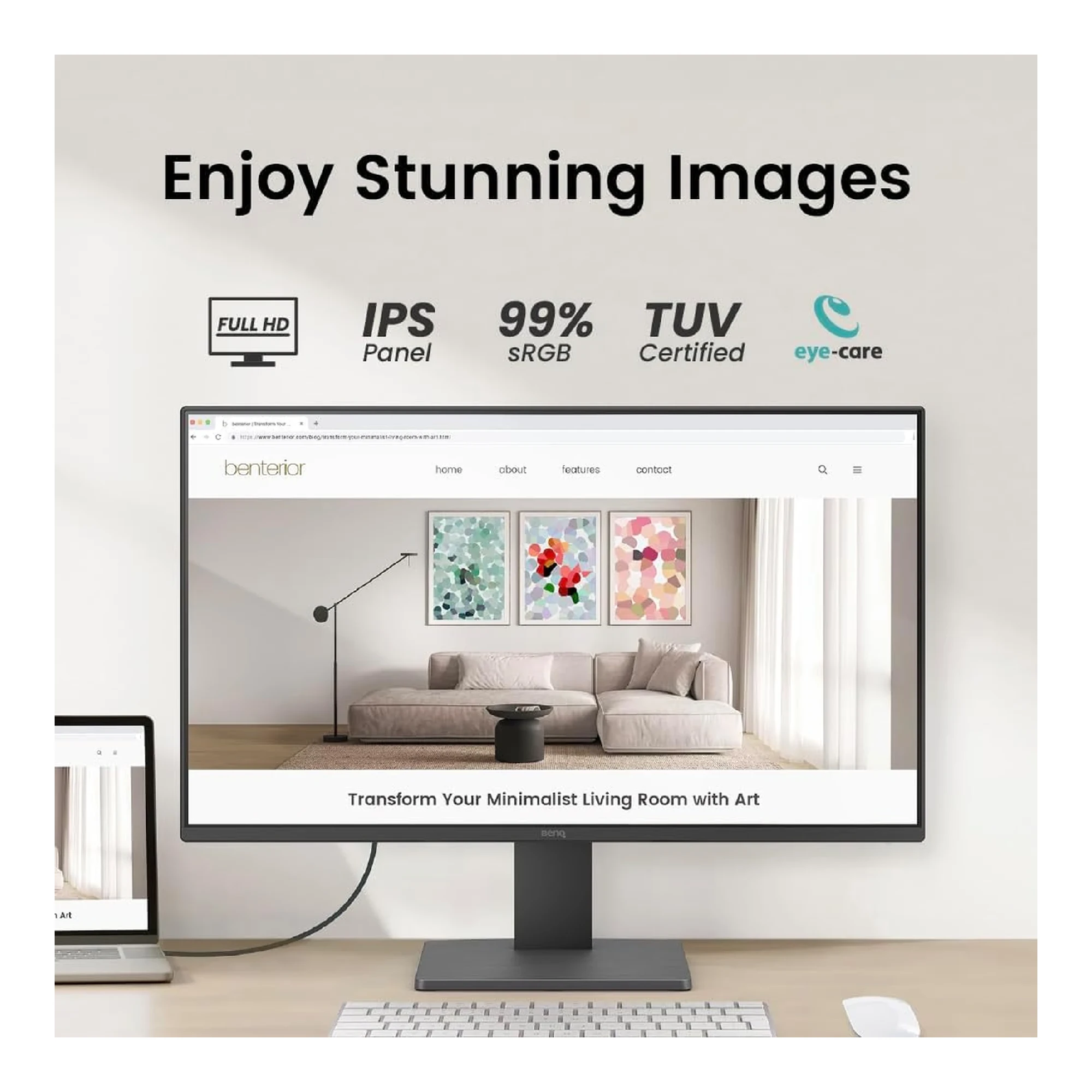 Купить Монитор 24" BenQ GW2491 (9H.LNELJ.LBE) - фото 5