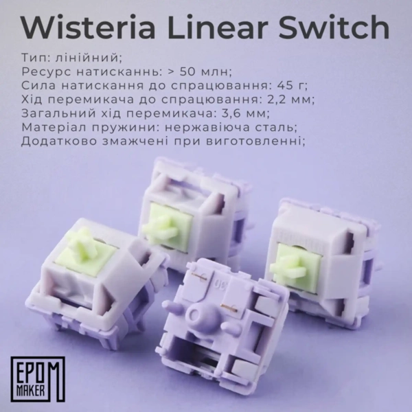 Купить Клавиатура EPOMAKER EP84 Plus Wisteria Linear Switch Hot-Swap RGB White (EP84-W-WL) - фото 7