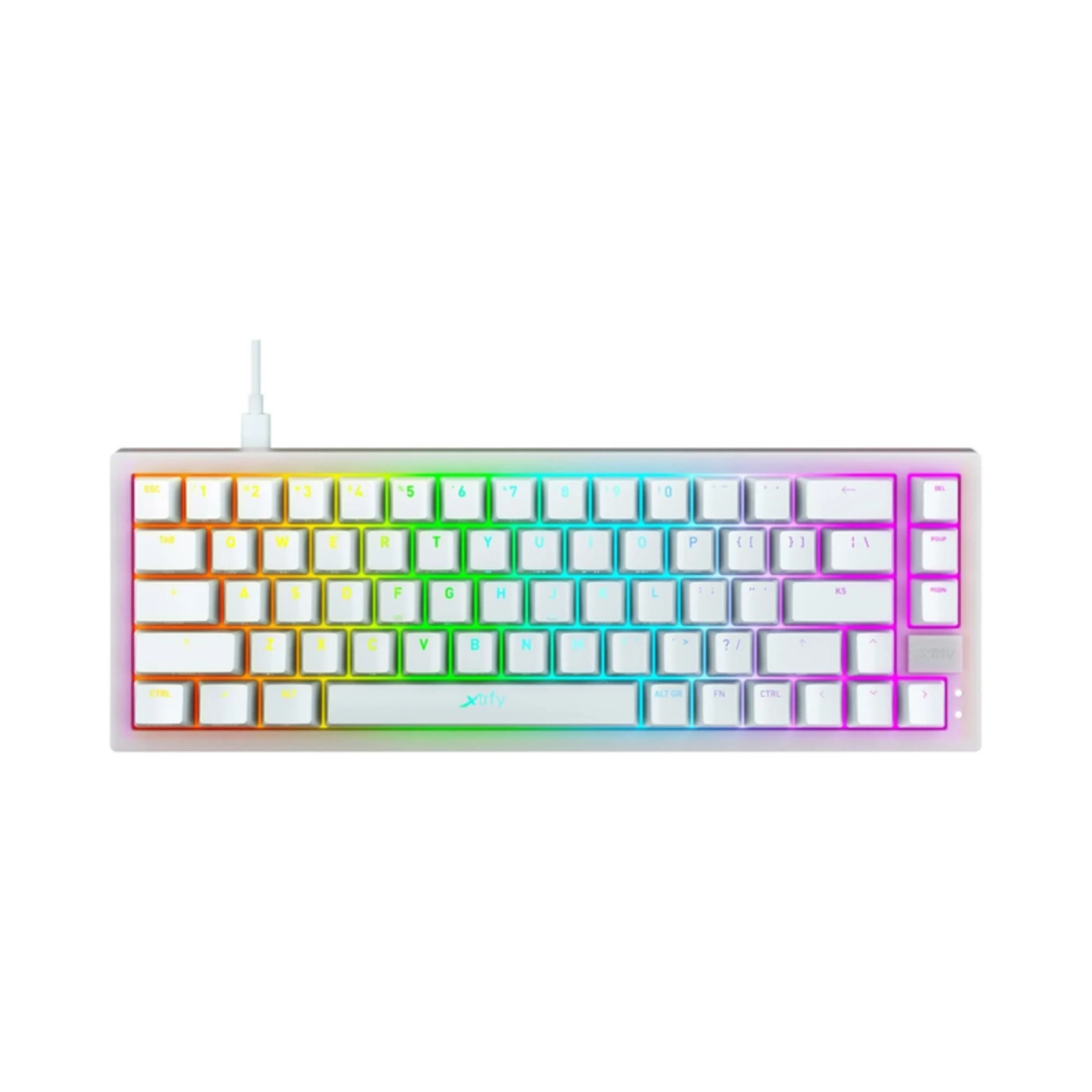 Купить Клавиатура Xtrfy K5 68 keys Kailh Red Hot-swap RGB UA White (K5-RGB-CPT-TPWHITE-R-UKR) - фото 1