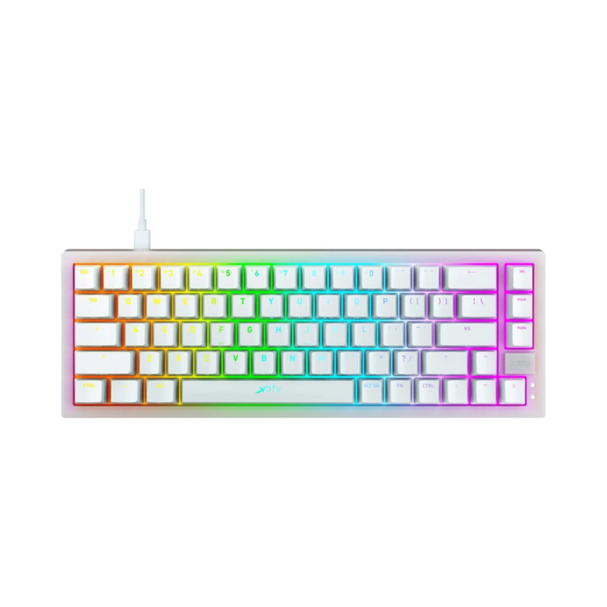 Купить Клавиатура Xtrfy K5 68 keys Kailh Red Hot-swap RGB UA White (K5-RGB-CPT-TPWHITE-R-UKR) - фото 1