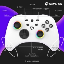 Купити Геймпад GamePro GPX13W RGB White - фото 8