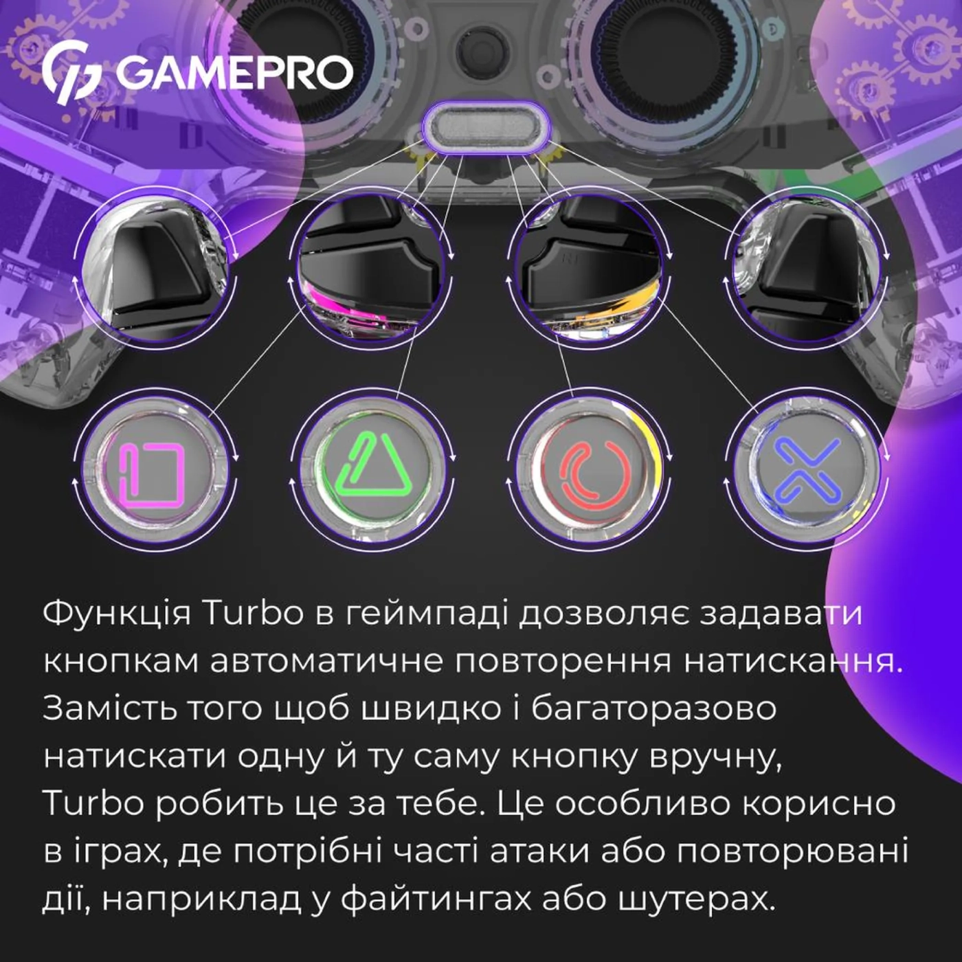 Купить Геймпад GamePro GPS13T RGB Transparent - фото 13