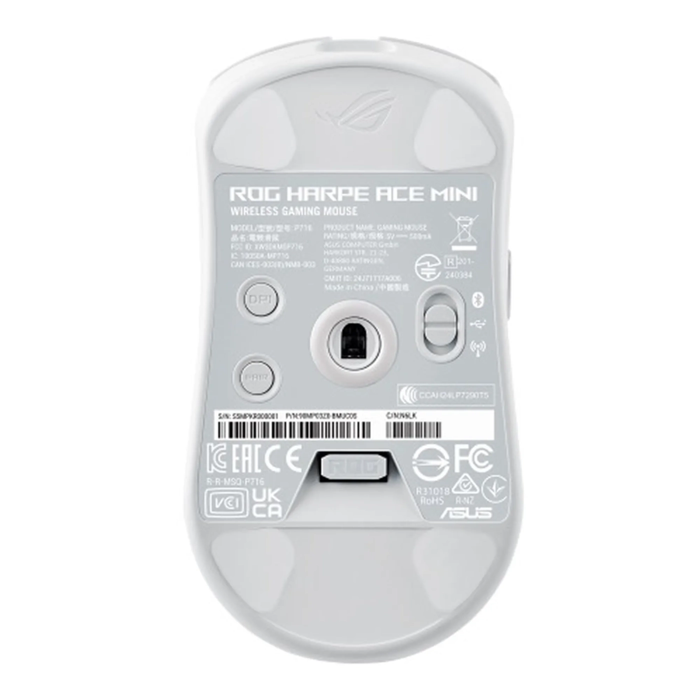 Купить Мышь ASUS ROG Harpe Ace Mini USB-A/WL/BT White (90MP03Z0-BMUA10) - фото 9