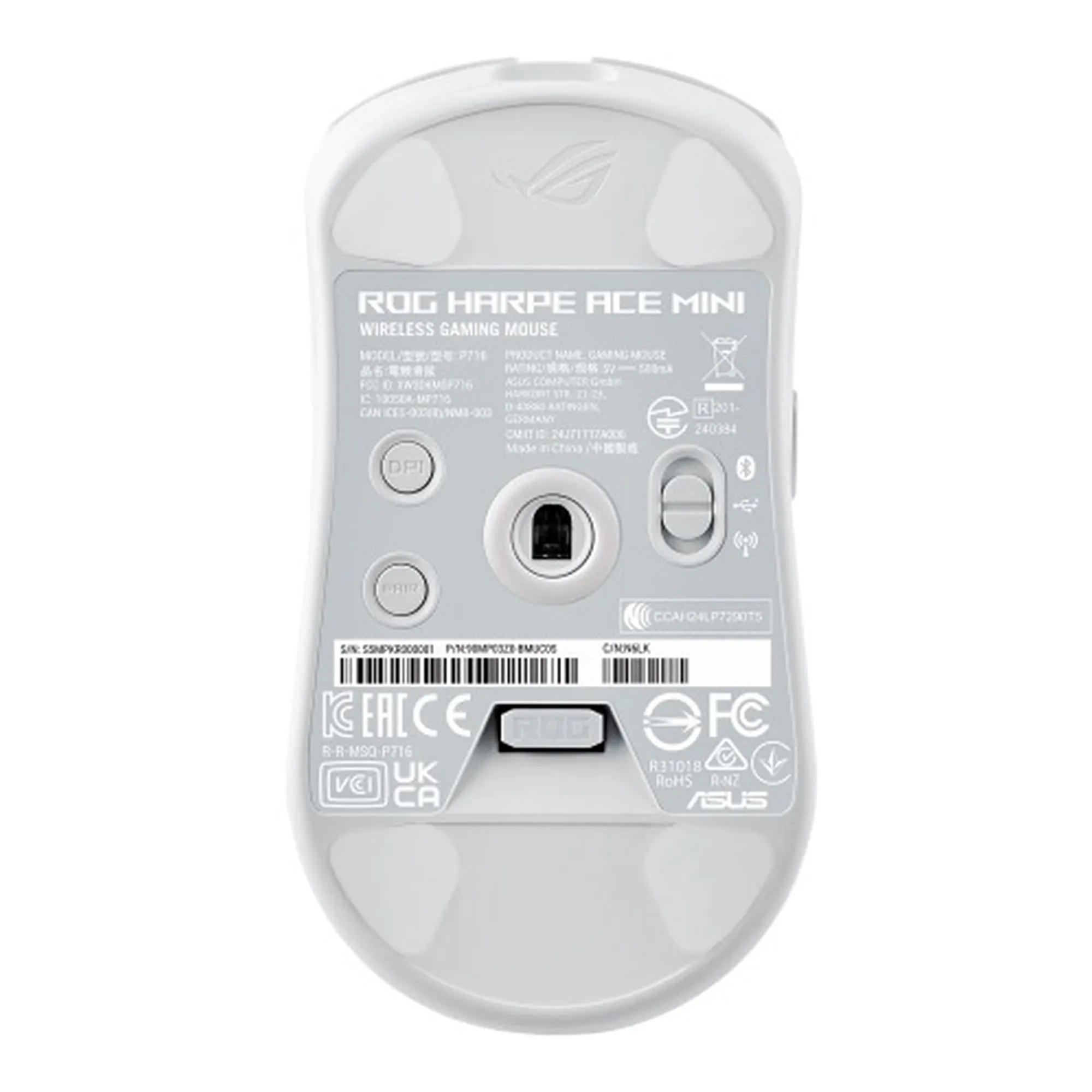 Купить Мышь ASUS ROG Harpe Ace Mini USB-A/WL/BT White (90MP03Z0-BMUA10) - фото 9