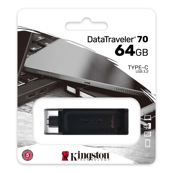 Купить Флеш накопитель 64GB USB-C Kingston DataTraveler 70 (DT70/64GB) - фото 3