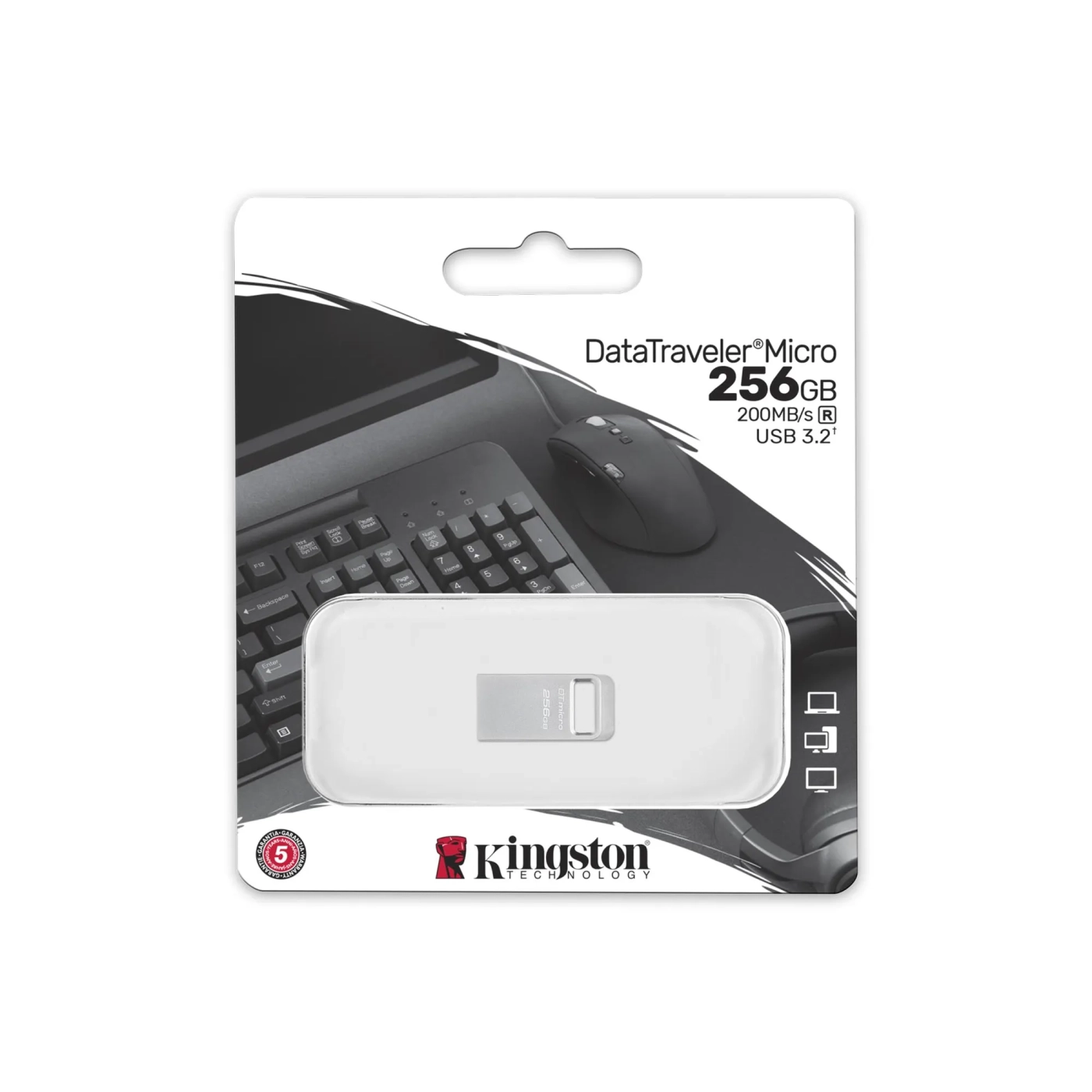 Купить Флеш накопитель 256GB USB Kingston DataTraveler Micro (DTMC3G2/256GB) - фото 3