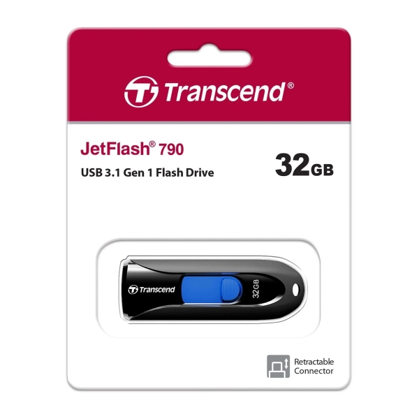 Купити Флеш накопичувач 32GB USB Transcend JetFlash 790 Black (TS32GJF790K) - фото 5
