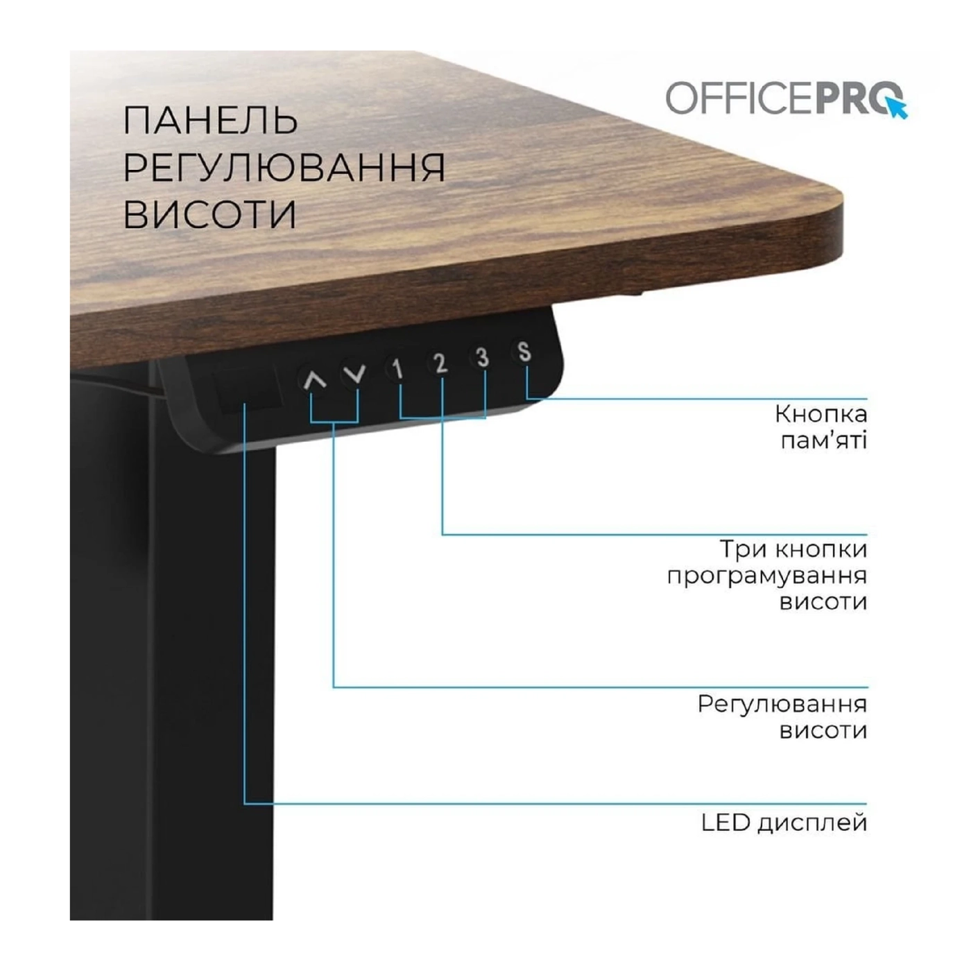 Купить Компьютерный стол Officepro ODE1470DW Dark Wood/Black - фото 7