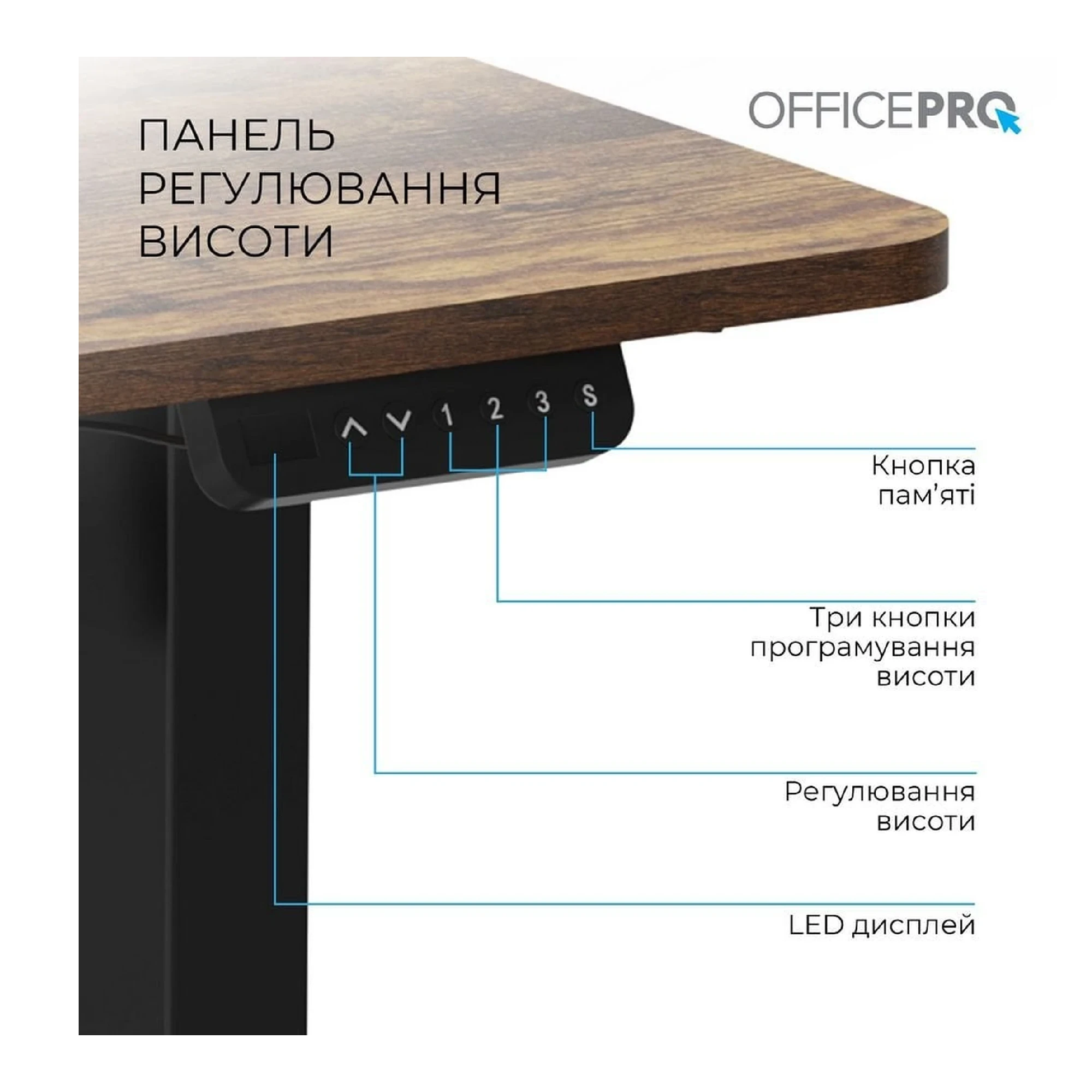 Купить Компьютерный стол Officepro ODE1470DW Dark Wood/Black - фото 7