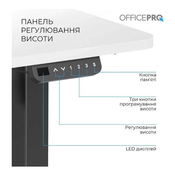 Купити Комп'ютерний стіл Officepro ODE1470WB White/Black - фото 5