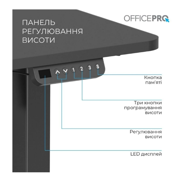Купити Комп'ютерний стіл Officepro ODE1670B Black - фото 5