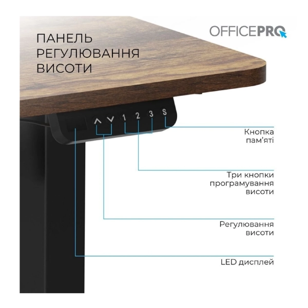 Купить Компьютерный стол Officepro ODE1260DW Dark Wood/Black - фото 5