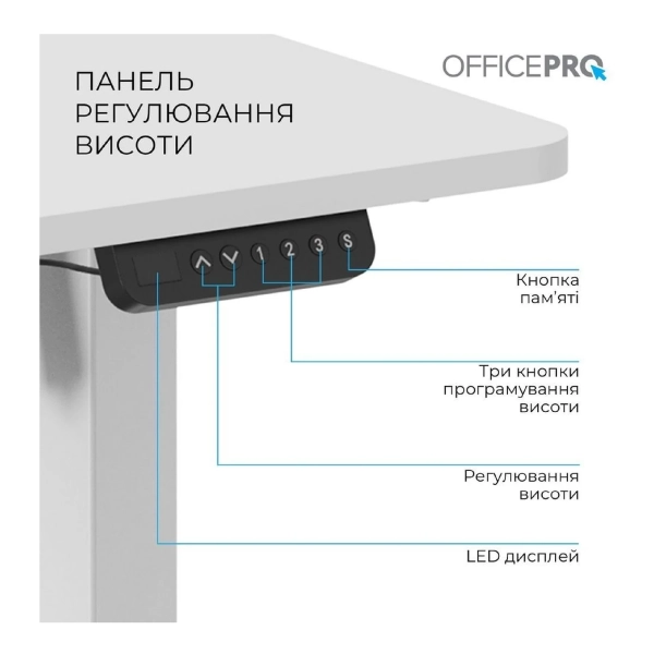 Купити Комп'ютерний стіл Officepro ODE1670W White - фото 5
