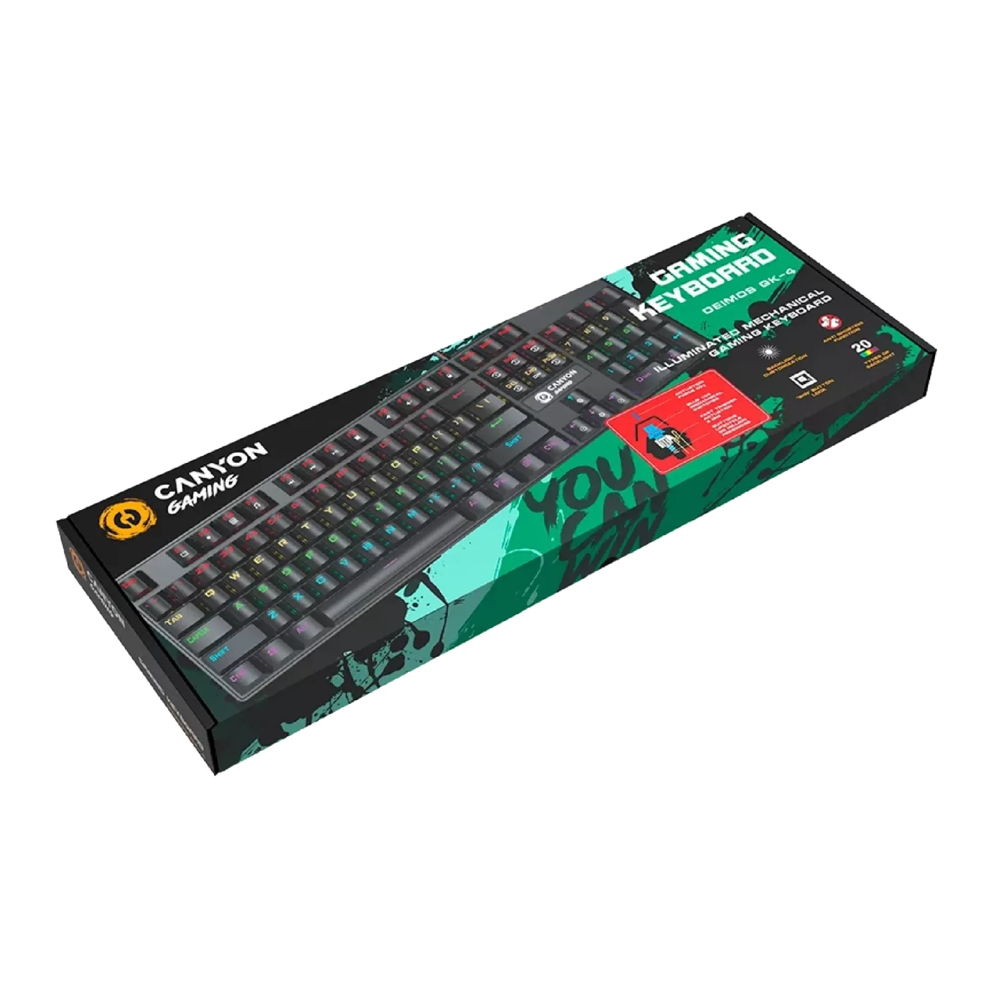 Купить Клавиатура Canyon Deimos GK-4 Rainbow LED USB UA Black (CND-SKB4-US) - фото 3