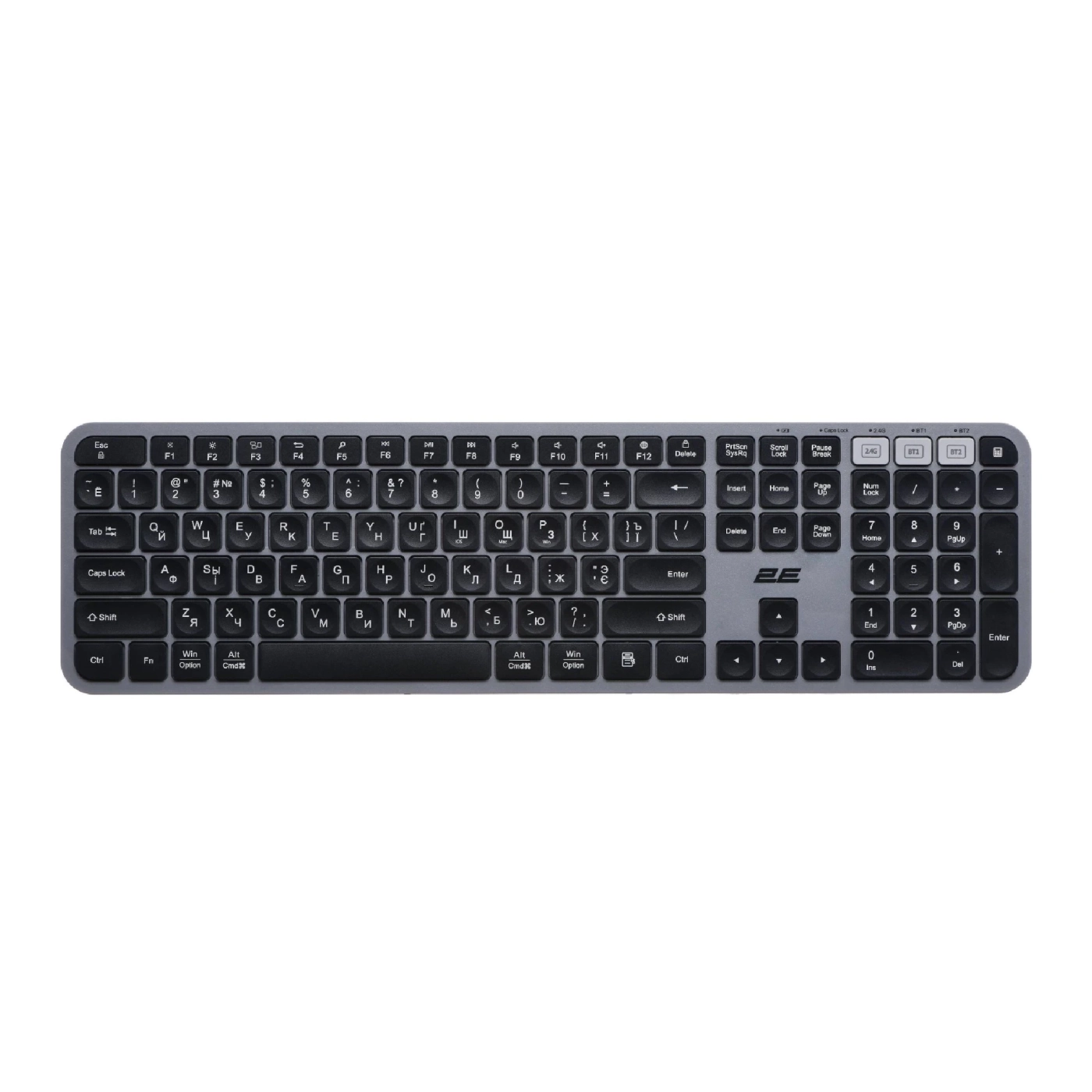 Купити Клавіатура 2E KS240 Wireless USB/Bluetooth UA Grey (2E-KS240WG_UA) - фото 1