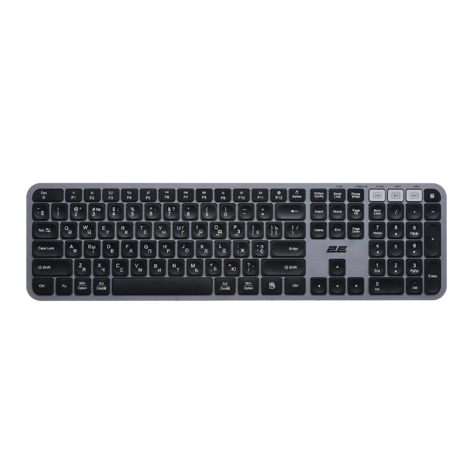 Купити Клавіатура 2E KS240 Wireless USB/Bluetooth UA Grey (2E-KS240WG_UA) - фото 1