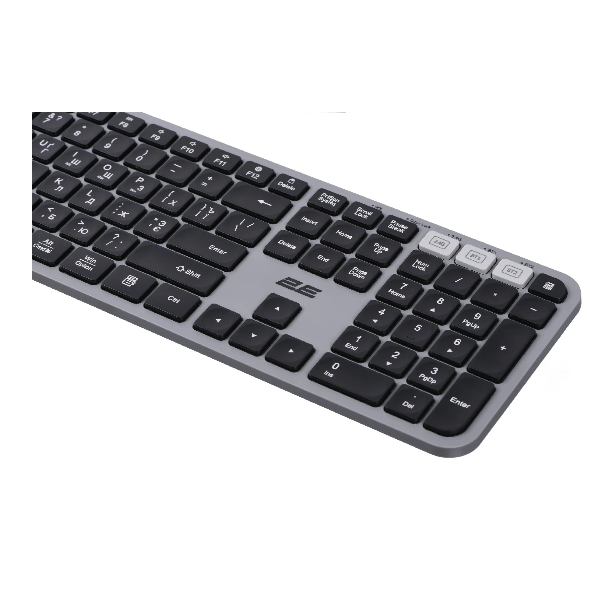 Купити Клавіатура 2E KS240 Wireless USB/Bluetooth UA Grey (2E-KS240WG_UA) - фото 3