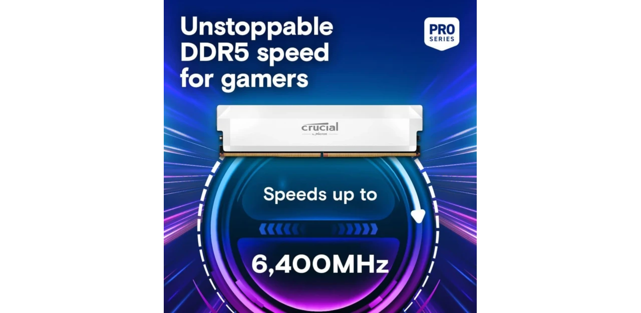 Купить Модуль памяти Crucial Pro White DDR5-6400 32GB (2x16GB) (CP2K16G64C38U5W) - фото 3