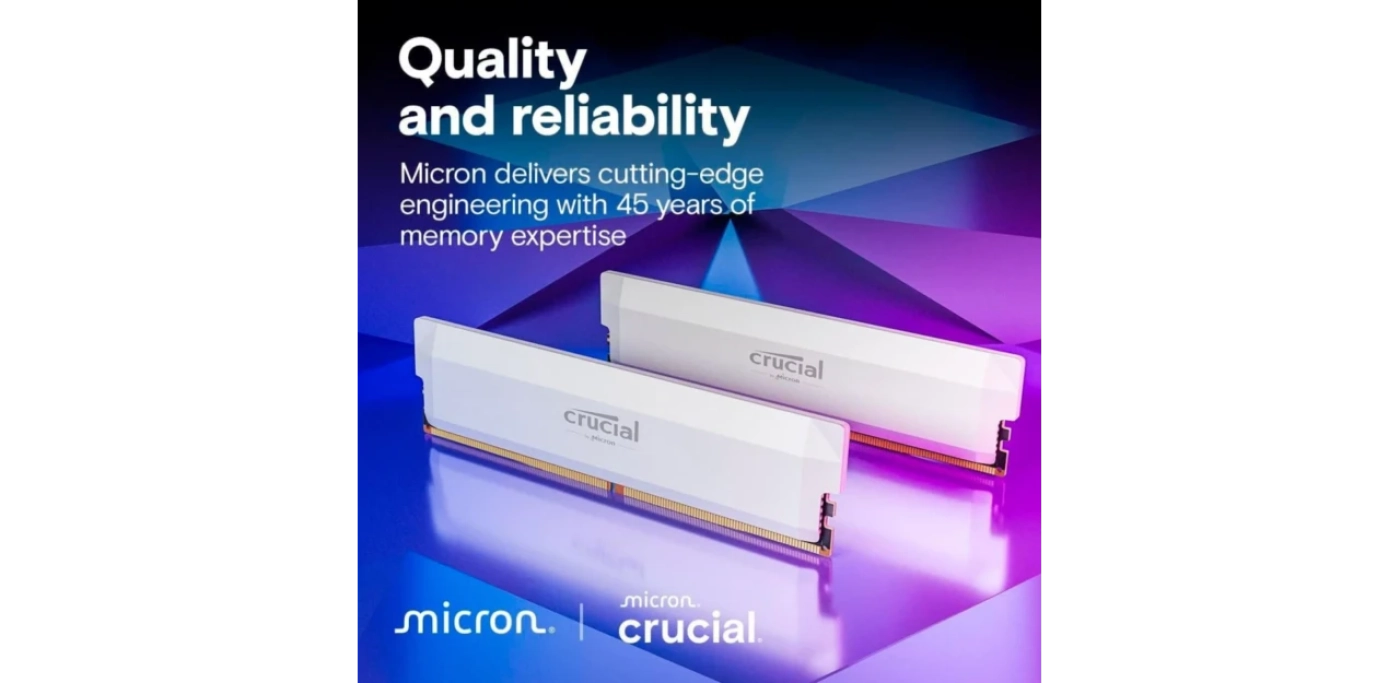 Купить Модуль памяти Crucial Pro White DDR5-6400 32GB (2x16GB) (CP2K16G64C38U5W) - фото 4