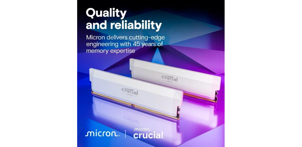 Купить Модуль памяти Crucial Pro White DDR5-6400 32GB (2x16GB) (CP2K16G64C38U5W) - фото 4