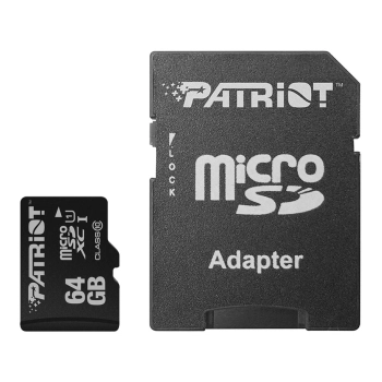 Купити Карта пам'яті Patriot microSDXC 64GB C10 UHS-I + SD адаптер (PSF64GMCSDXC10) - фото 1